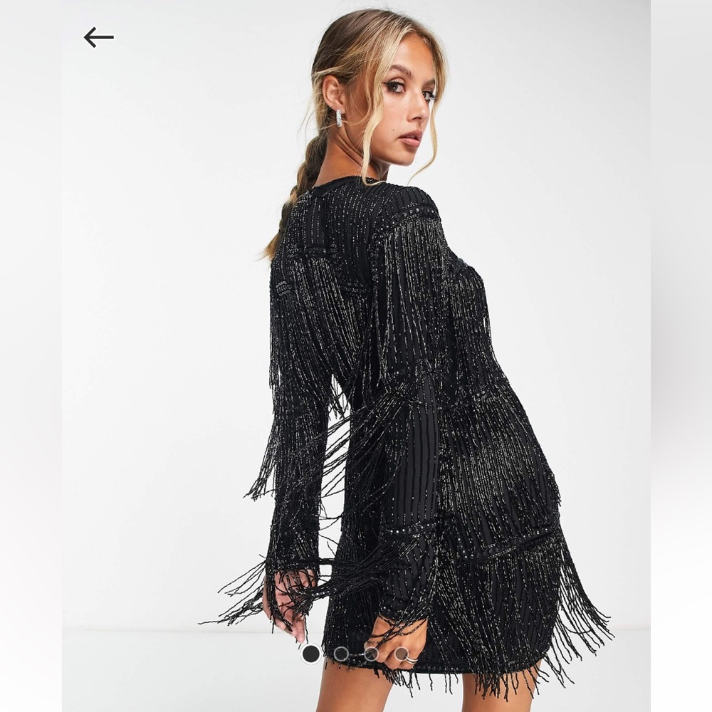 ASOS Black Fringe Mini Dress